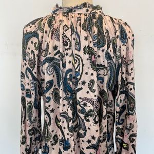 Zadig & Voltaire Pink Paisley Therese Top S NWT